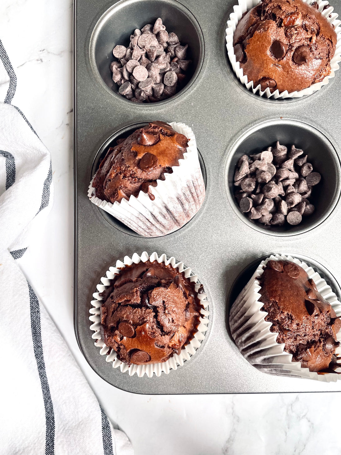 Weekend Hassle Free, Easy Bake: Double Chocolate Chip Muffins