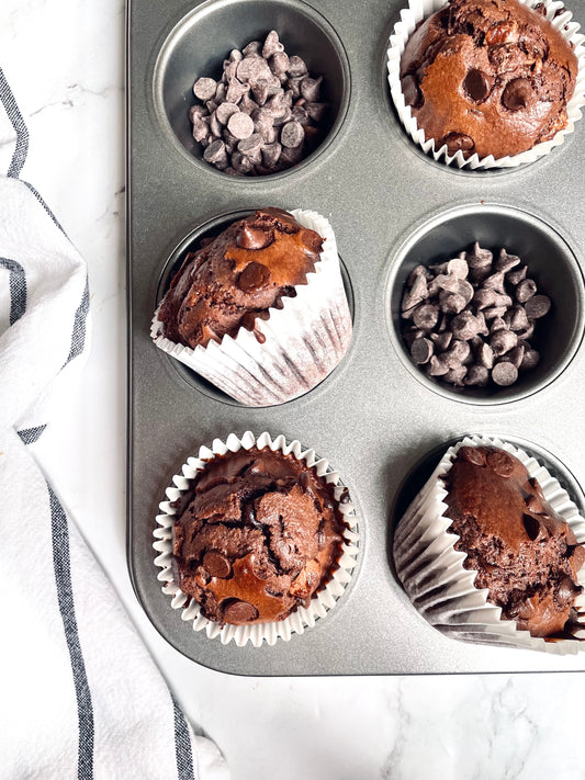 Weekend Hassle Free, Easy Bake: Double Chocolate Chip Muffins