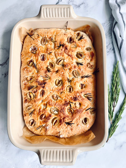 Classic Sea Salt, Olives & Rosemary Focaccia