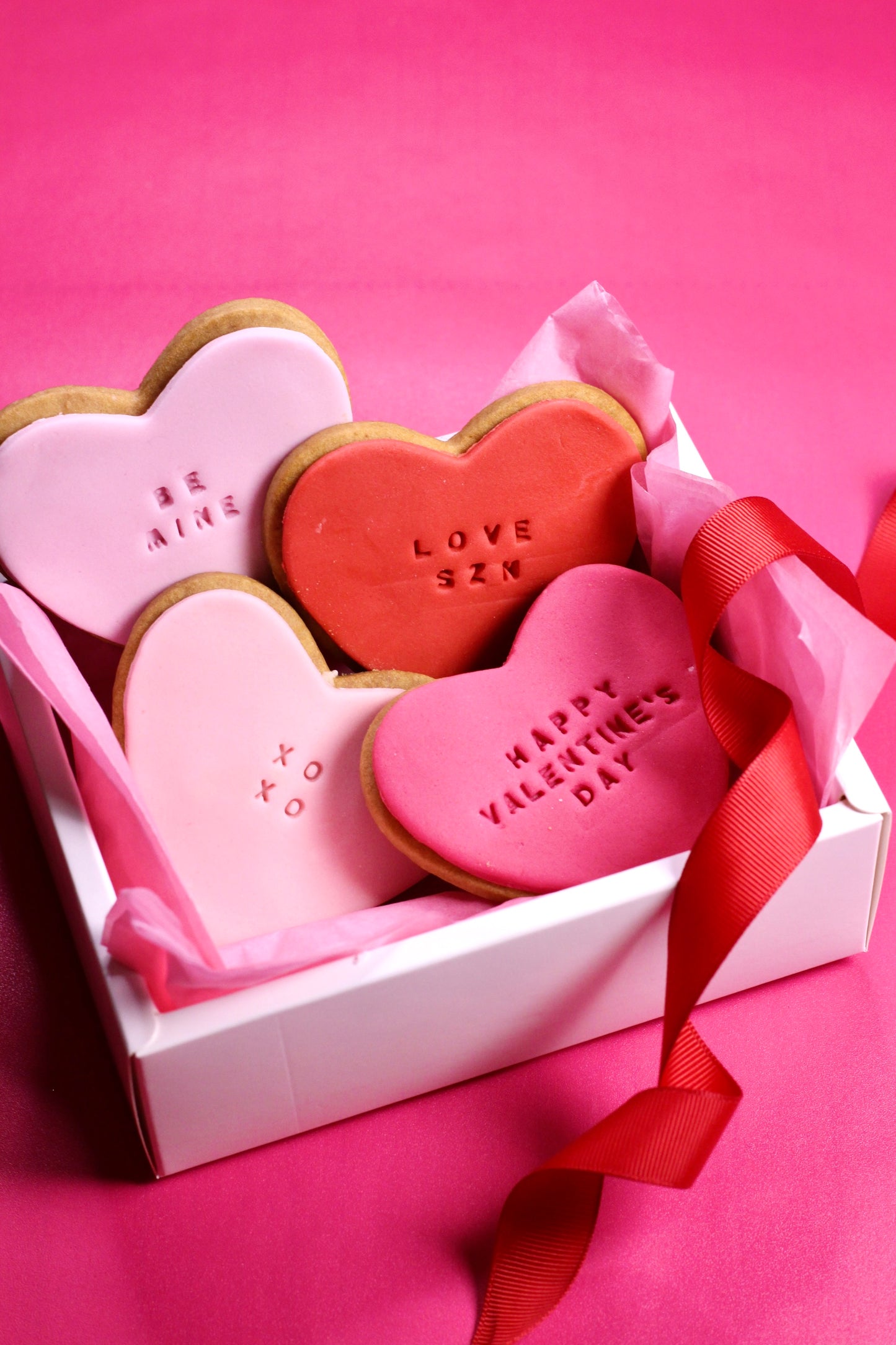 Valentine's Day Hand Decorated Sugar Cookie Gift Box